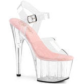 Pleaser Adore 708 Clear Baby Pink Clear Platform Shoes